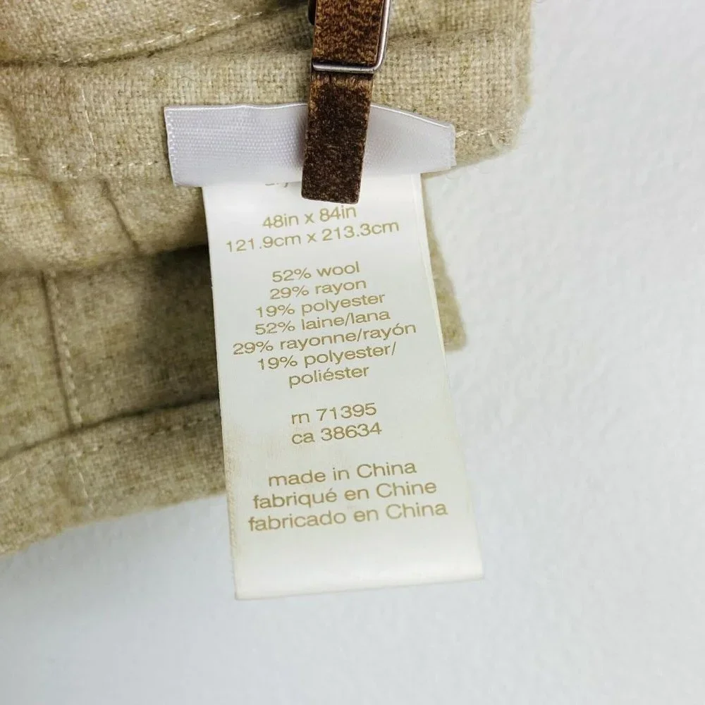 West Elm Wool Blend Flannel 48 x 84 Grommet Curtain Oatmeal